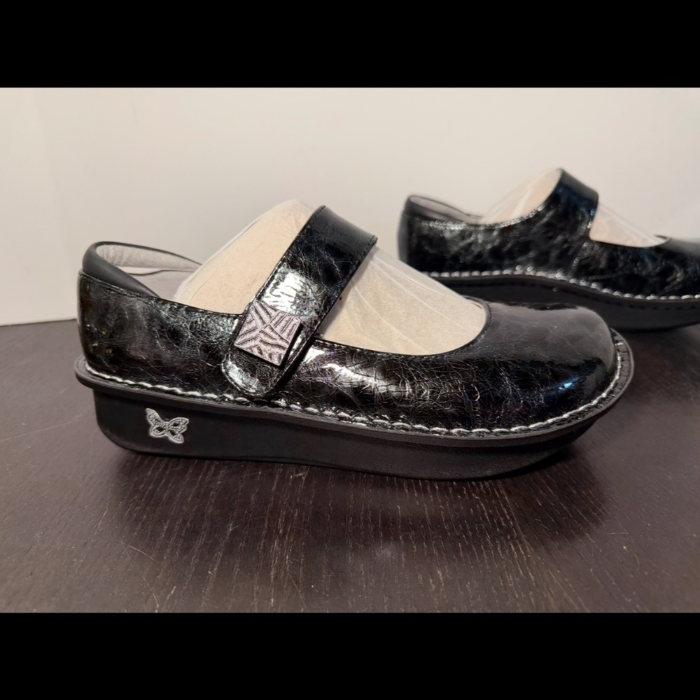NWOT Alegria Paloma Mantle Mary Jane Wedge PAL-7713 Black Womans EU 40/US 9.5-10